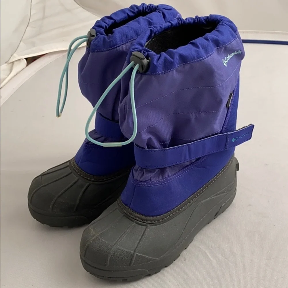 Columbia Powderbug waterproof snow boots blue 6 - Picture 4 of 10